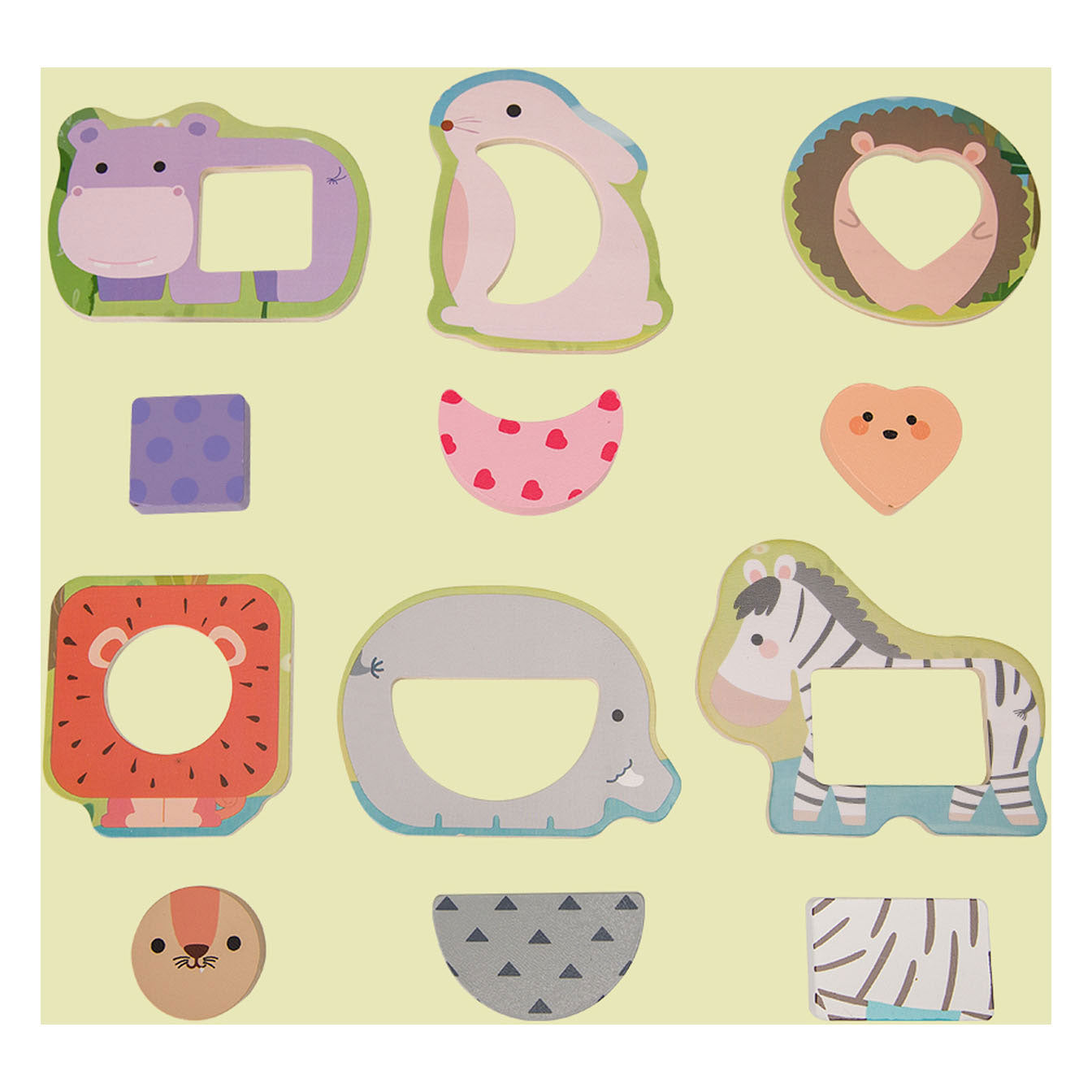 Classic World houten puzzel wilde dieren, 13st.