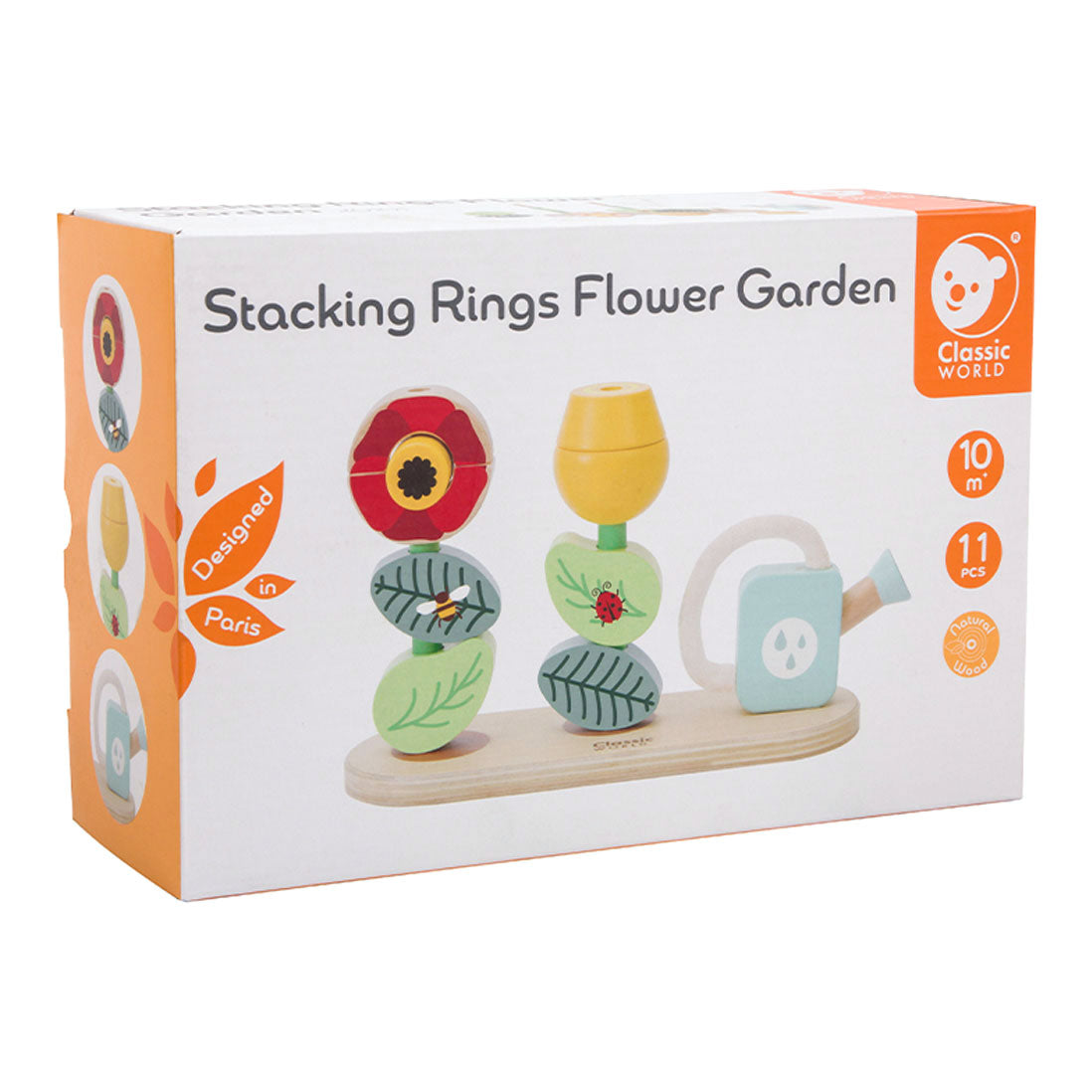 Classic World houten stapel puzzel bloementuin, 11dlg.