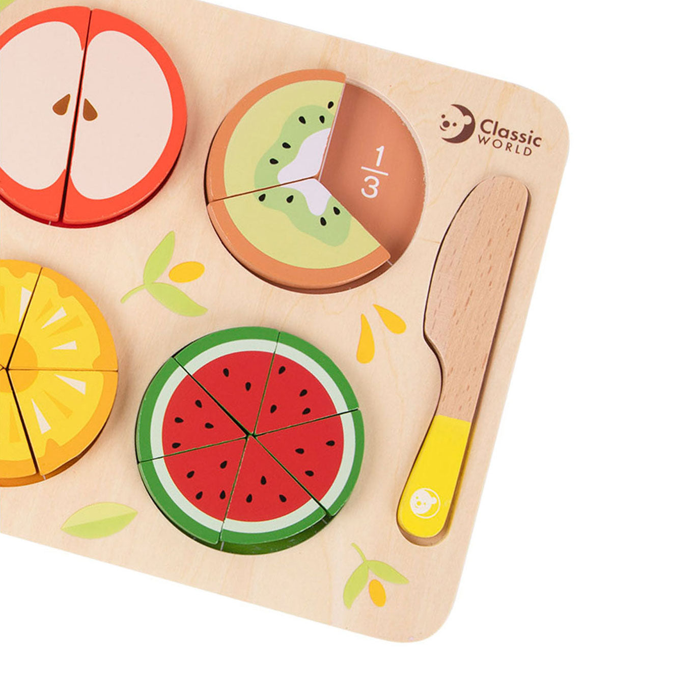 Classic World houten fruit puzzel breuken, 22dlg.
