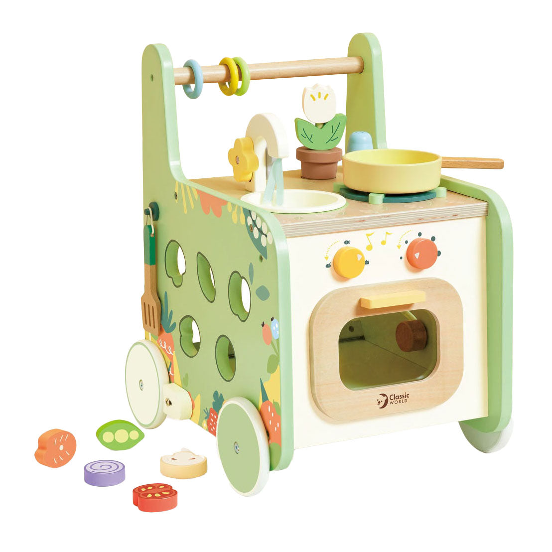 Classic World houten loopwagen keuken, 15dlg.