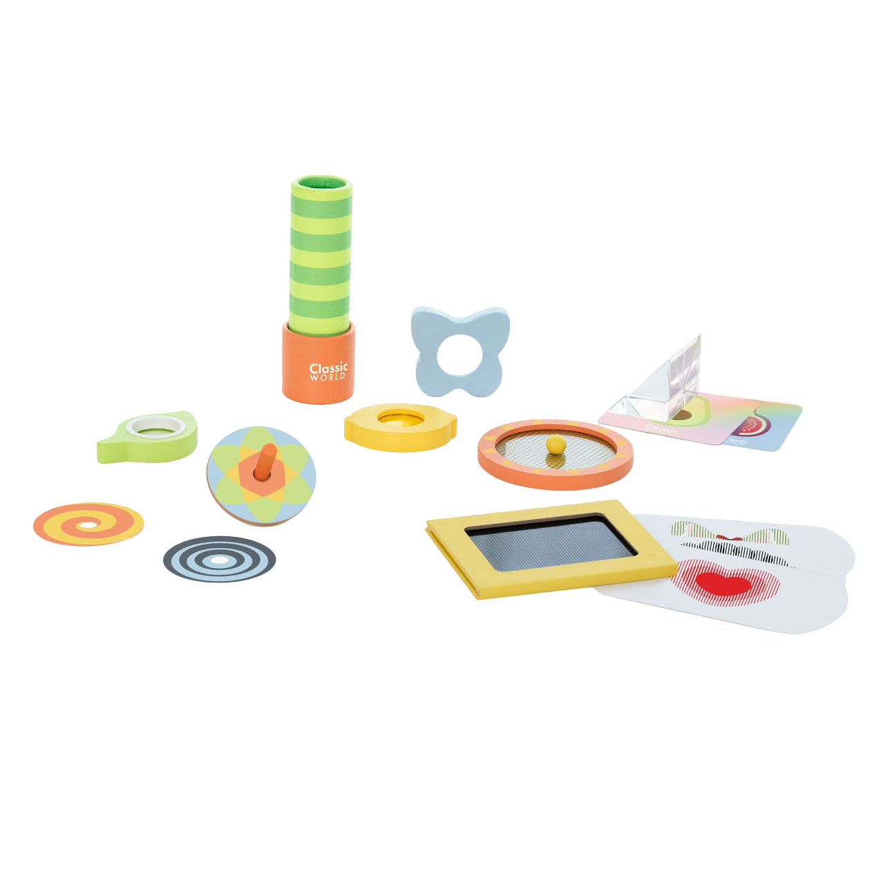 Classic World optische experimenten houten speelset, 16dlg.