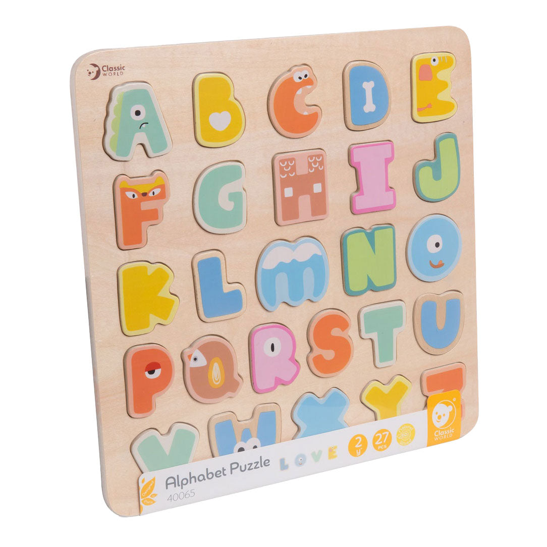 Classic World houten alfabet puzzel, 27dlg.