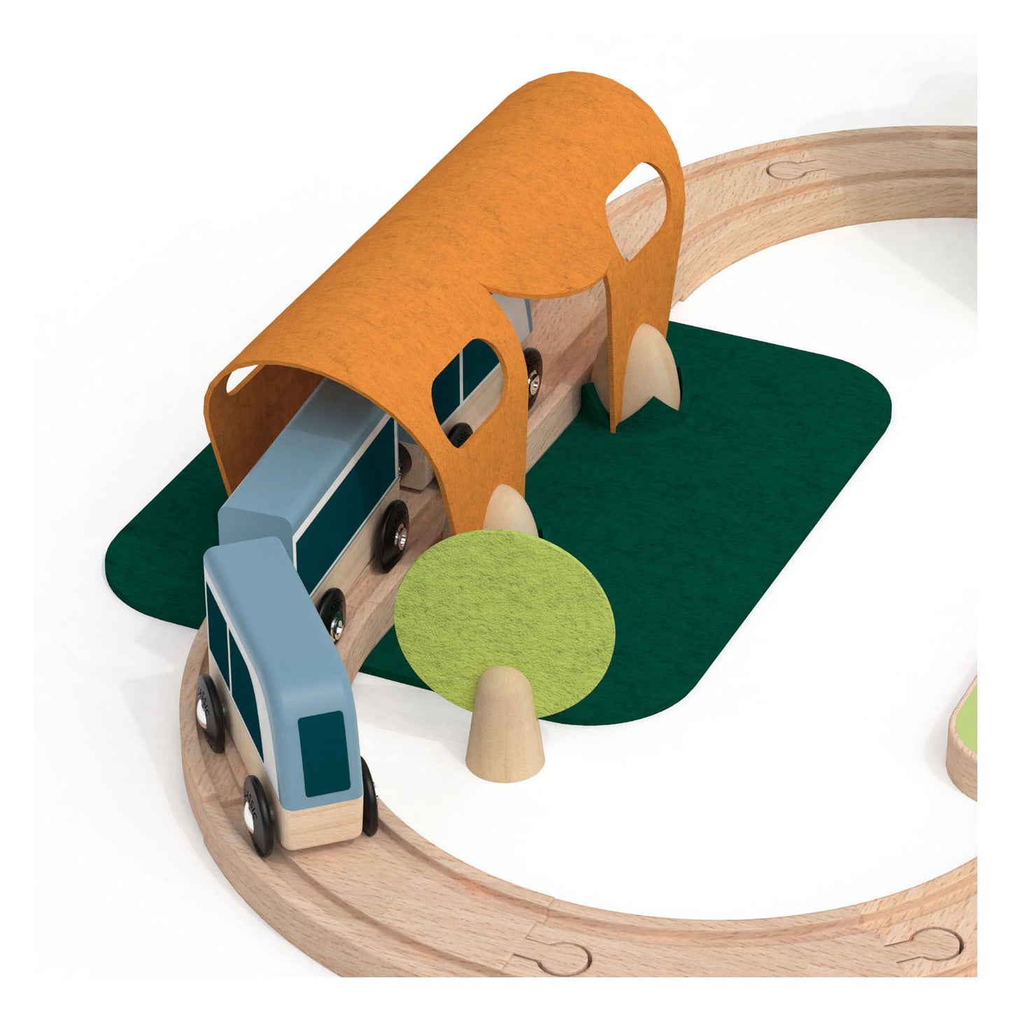 Classic World houten treinbaan speelset, 40dlg.