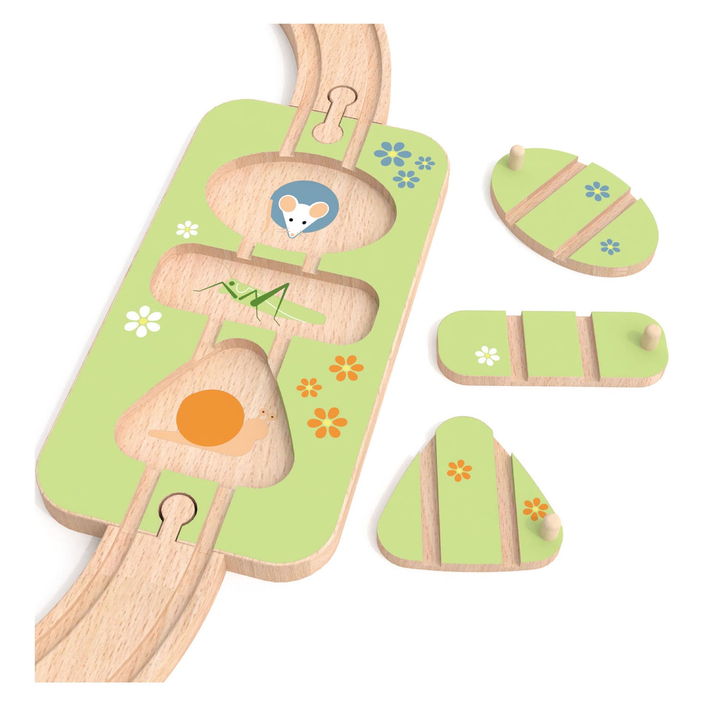 Classic World houten treinbaan speelset, 40dlg.
