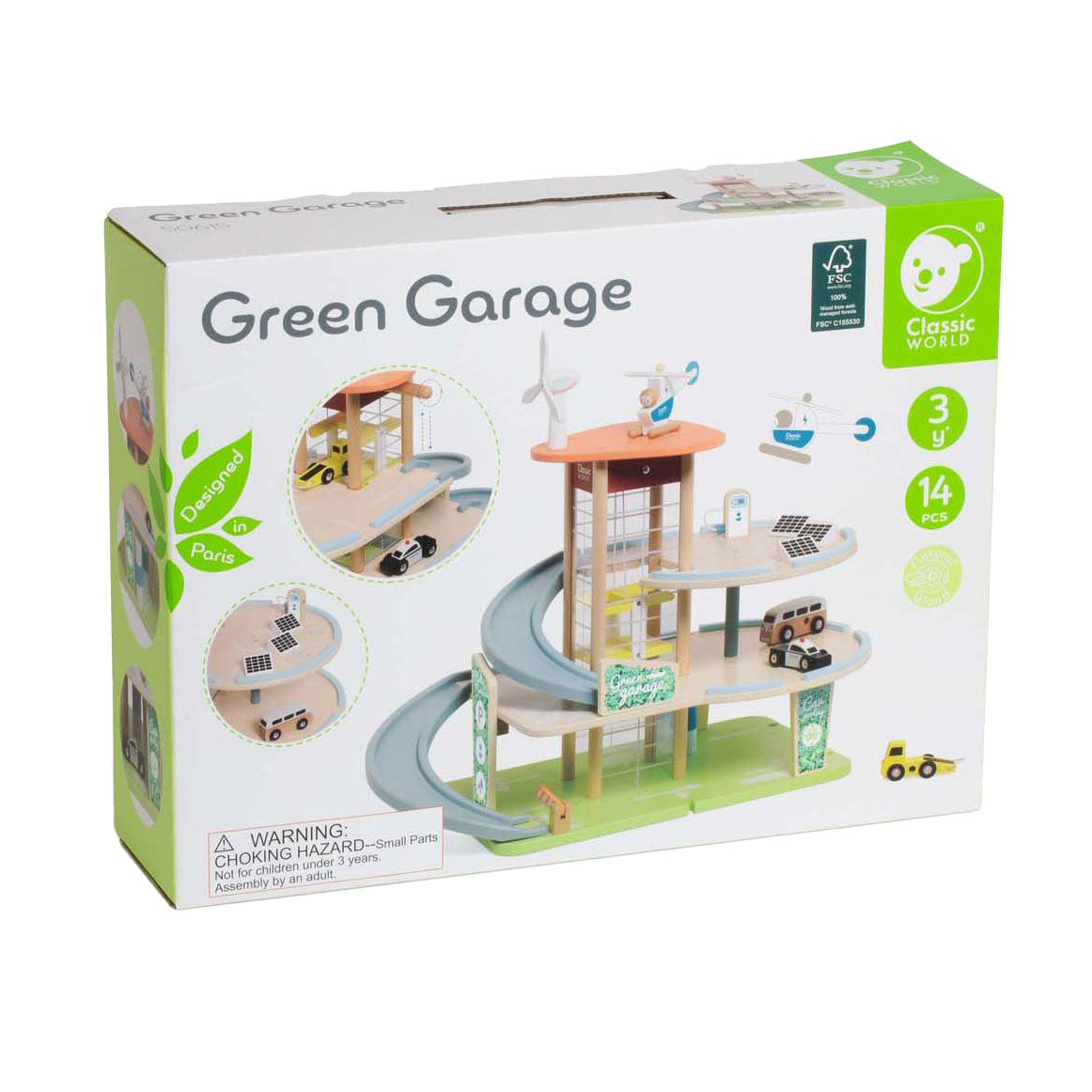 Classic World houten duurzame garage met accessoires, 19dlg.