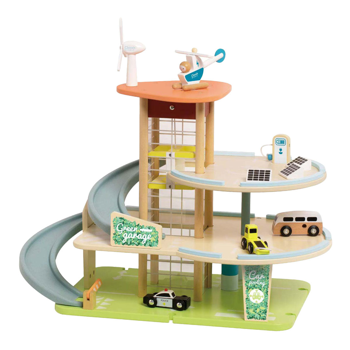 Classic World houten duurzame garage met accessoires, 19dlg.