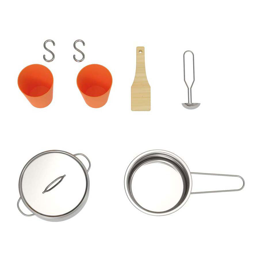 Classic World houten buiten speelkeuken met accesoires, 7dlg.