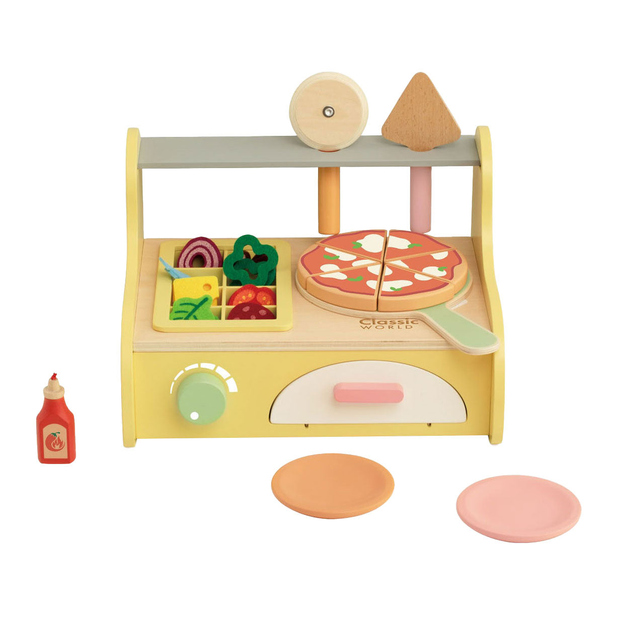 Classic World houten pizzaoven speelset, 7dlg.
