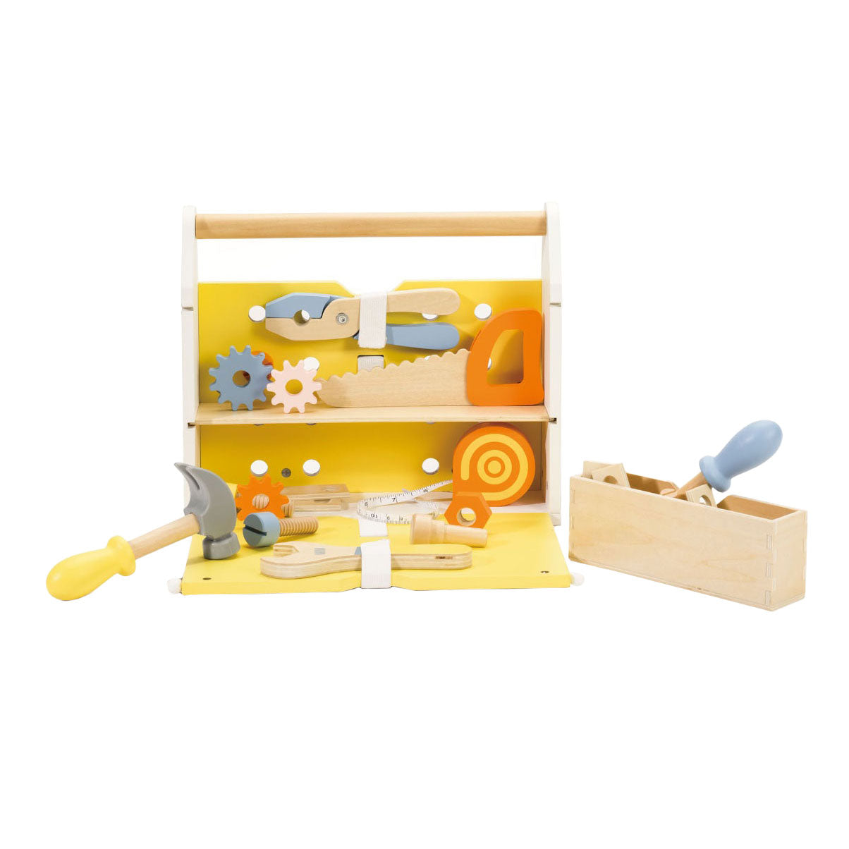 Classic World houten gereedschapskist modern - speelgoedset 27-delig.