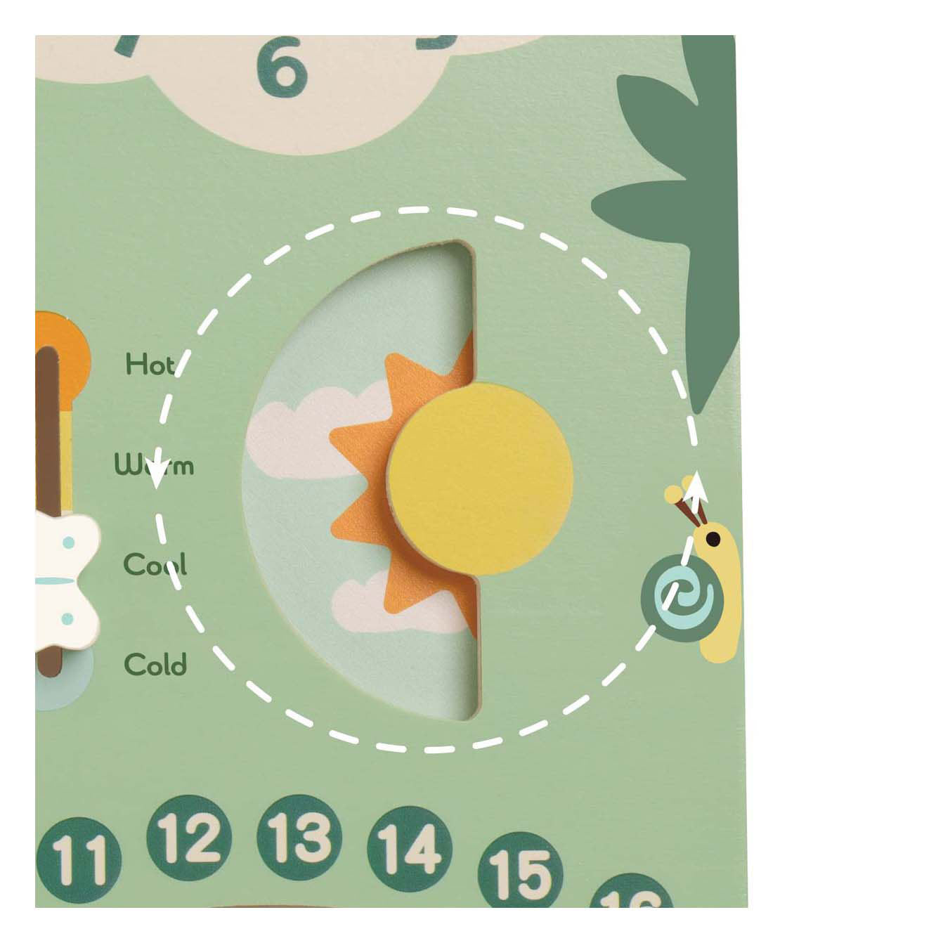 Classic World houten vintage kalender leerklok