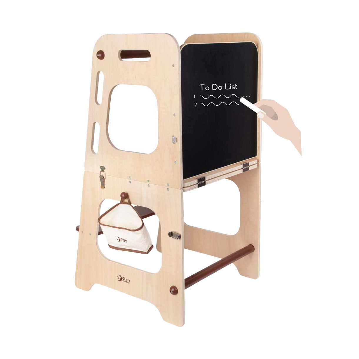 Classic World houten 2in1 leertoren en tafel verstelbaar, 90cm
