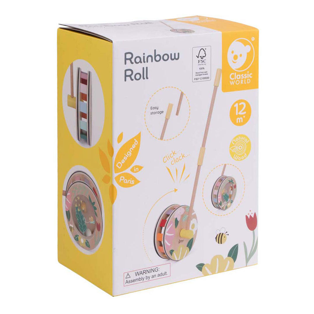 Classic World houten duwspeelgoed regenboog