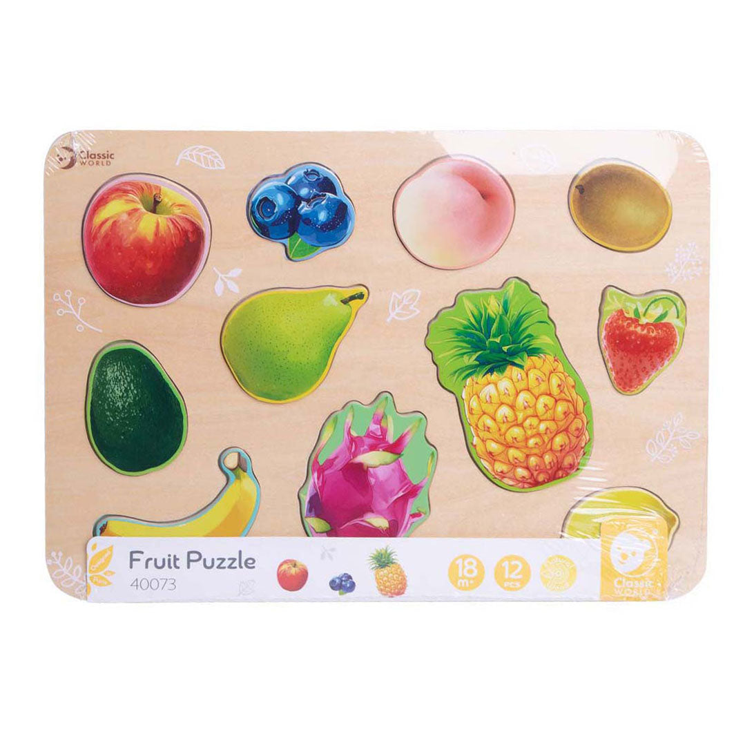 Classic World houten puzzel fruit - 11st.