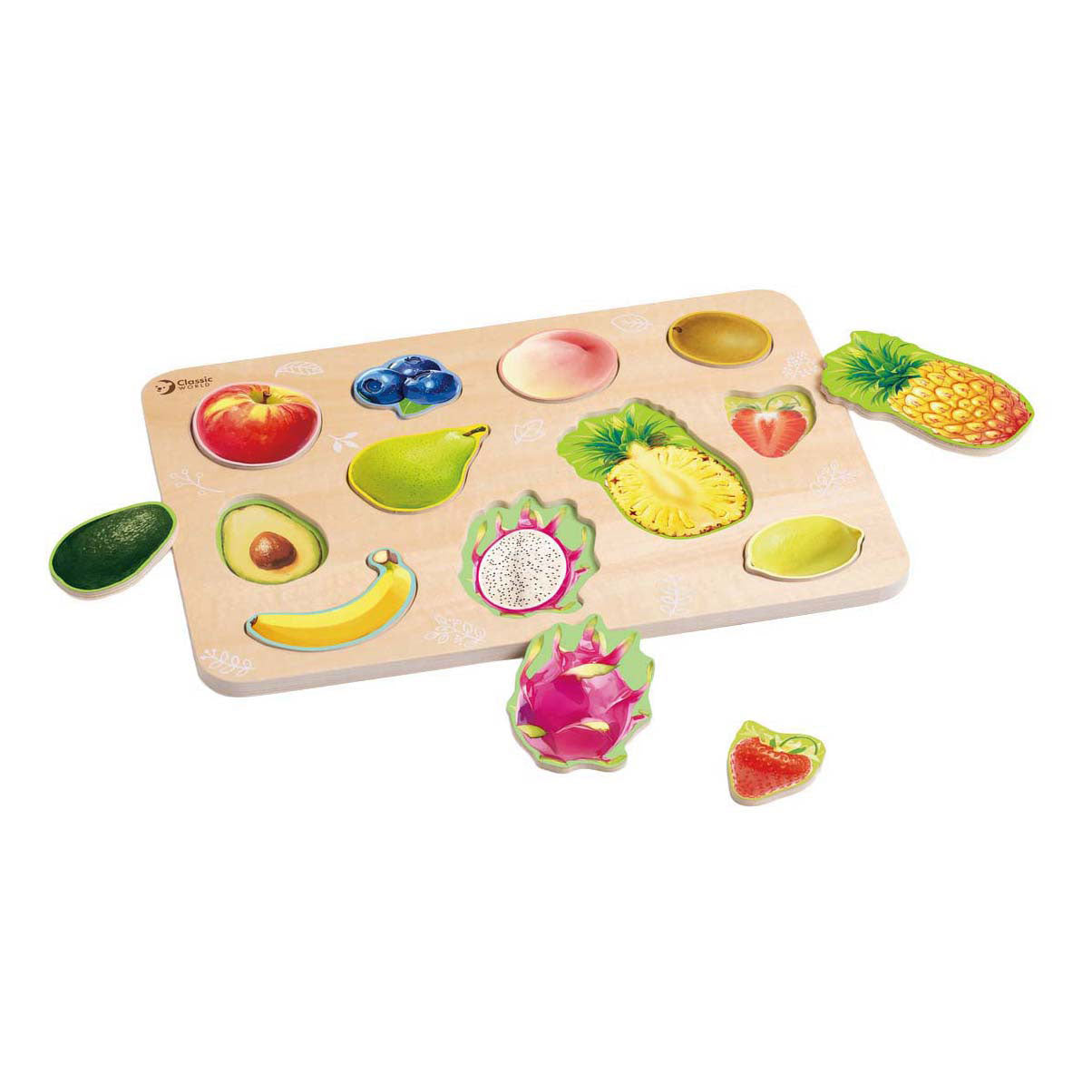 Classic World houten puzzel fruit - 11st.