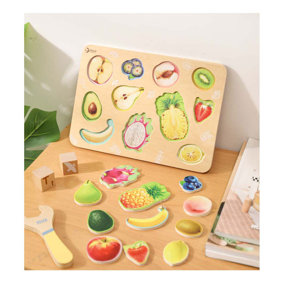 Classic World houten puzzel fruit - 11st.