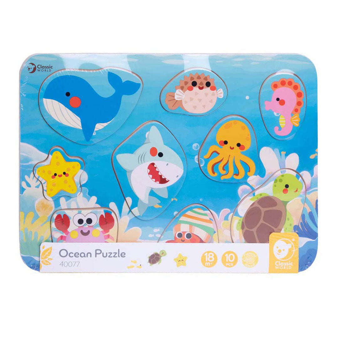 Classic World houten puzzel oceaan - 9st.