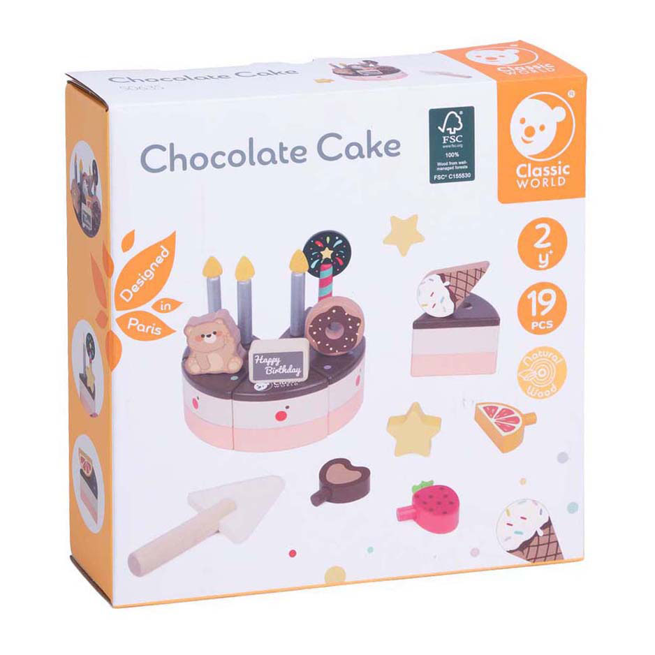 Classic World houten chocolade taart