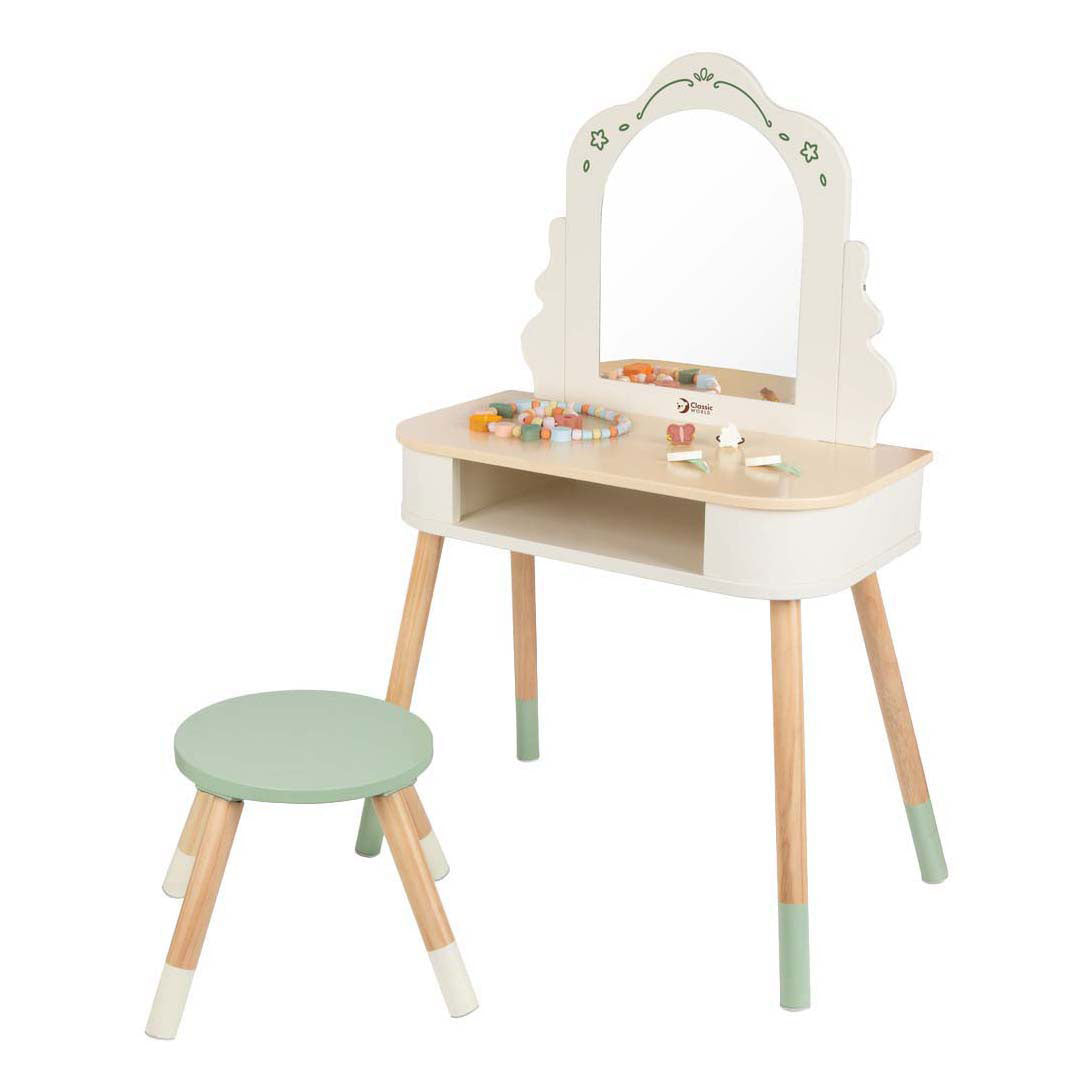 Classic World houten kaptafel met krukje - inclusief accessoires