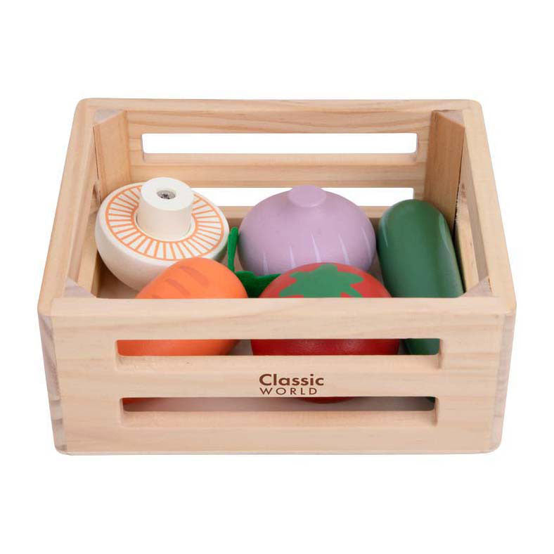 Classic World houten krat met groenten
