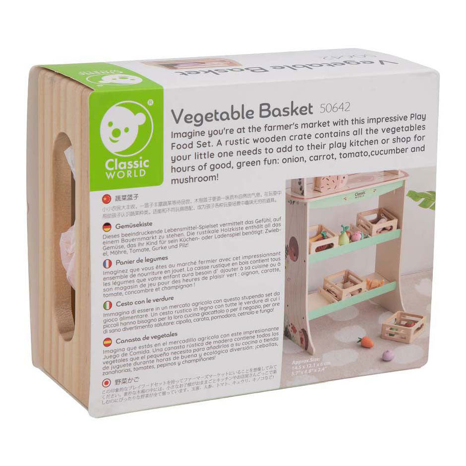 Classic World houten krat met groenten