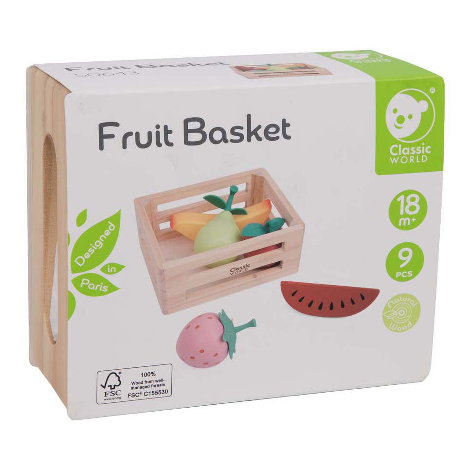 Classic World houten krat met fruit