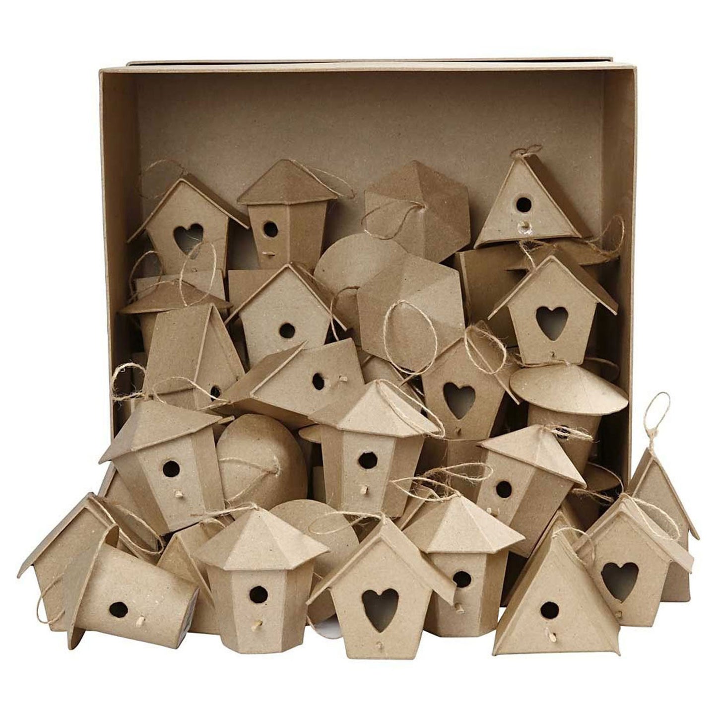 Creativ Company Vogelhuisjes papier-maché, 60st.