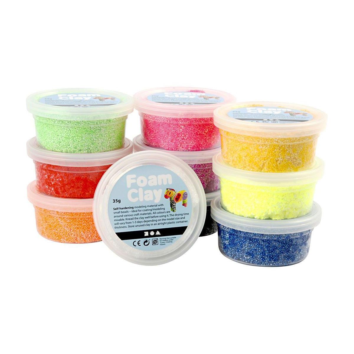 Foam Clay Foam klei - basiskleuren, 10x35gr