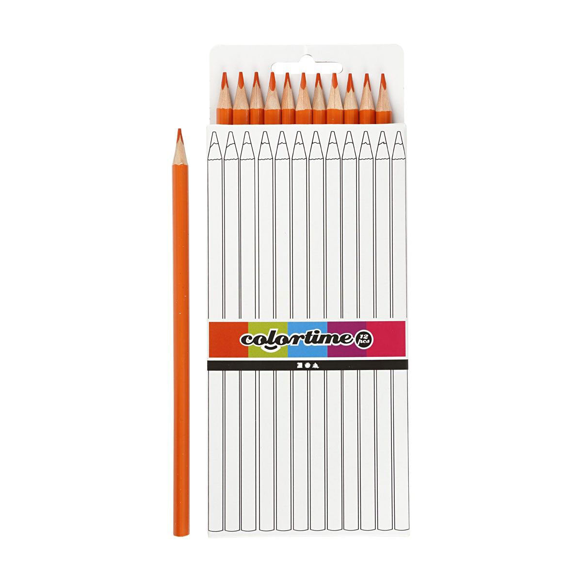 Creativ Company Driehoekige kleurpotloden - oranje, 12st.
