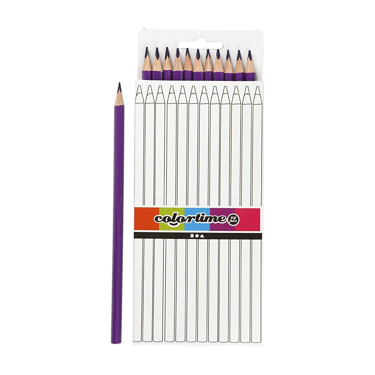 Creativ Company Driehoekige kleurpotloden - paars, 12st.