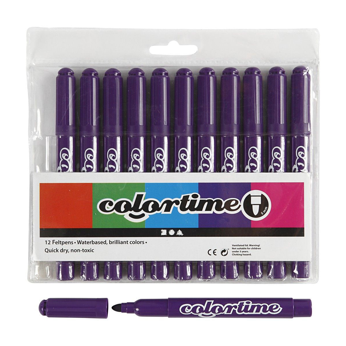 Creativ Company Paarse jumbo stiften, 12st.