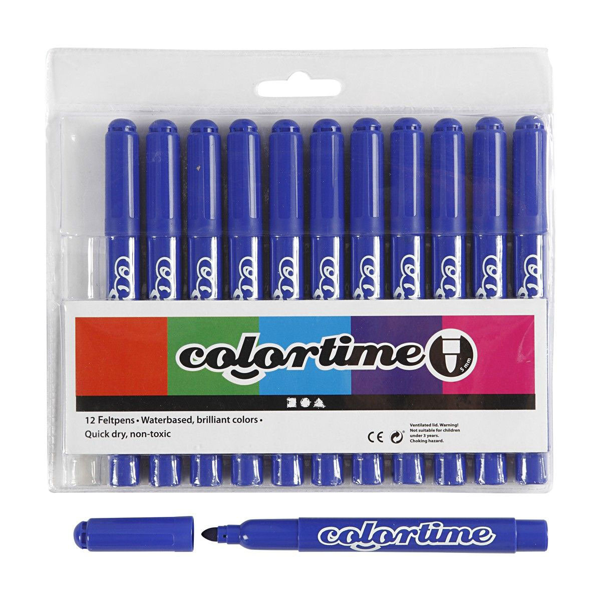 Creativ Company Blauwe jumbo stiften, 12st.