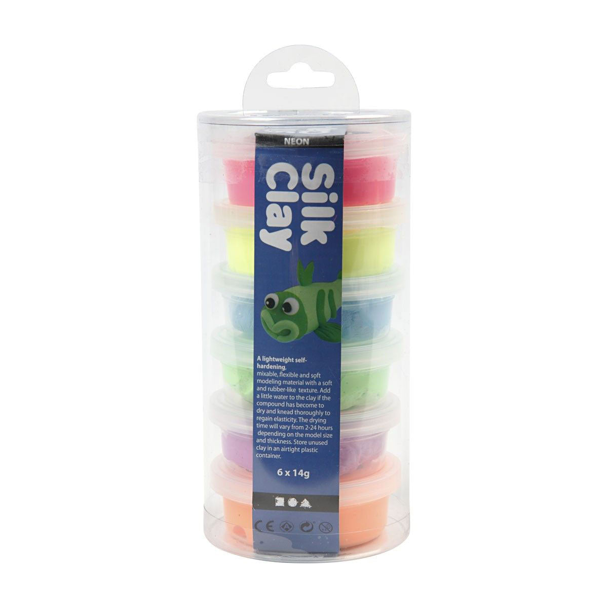 Silk Clay - neon kleuren, 6x14gr.