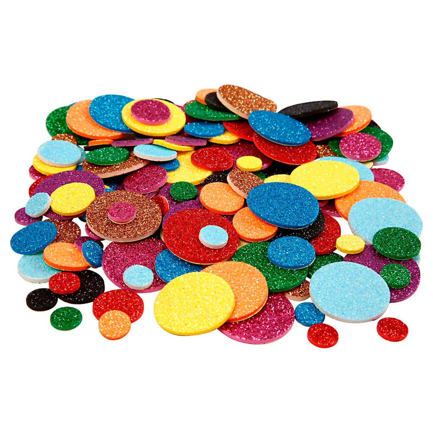 Creativ Company Foamvormen glitter cirkels, 150st.