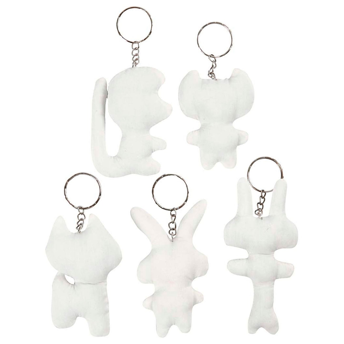 Creativ Company Stoffen dieren sleutelhanger, 5st.