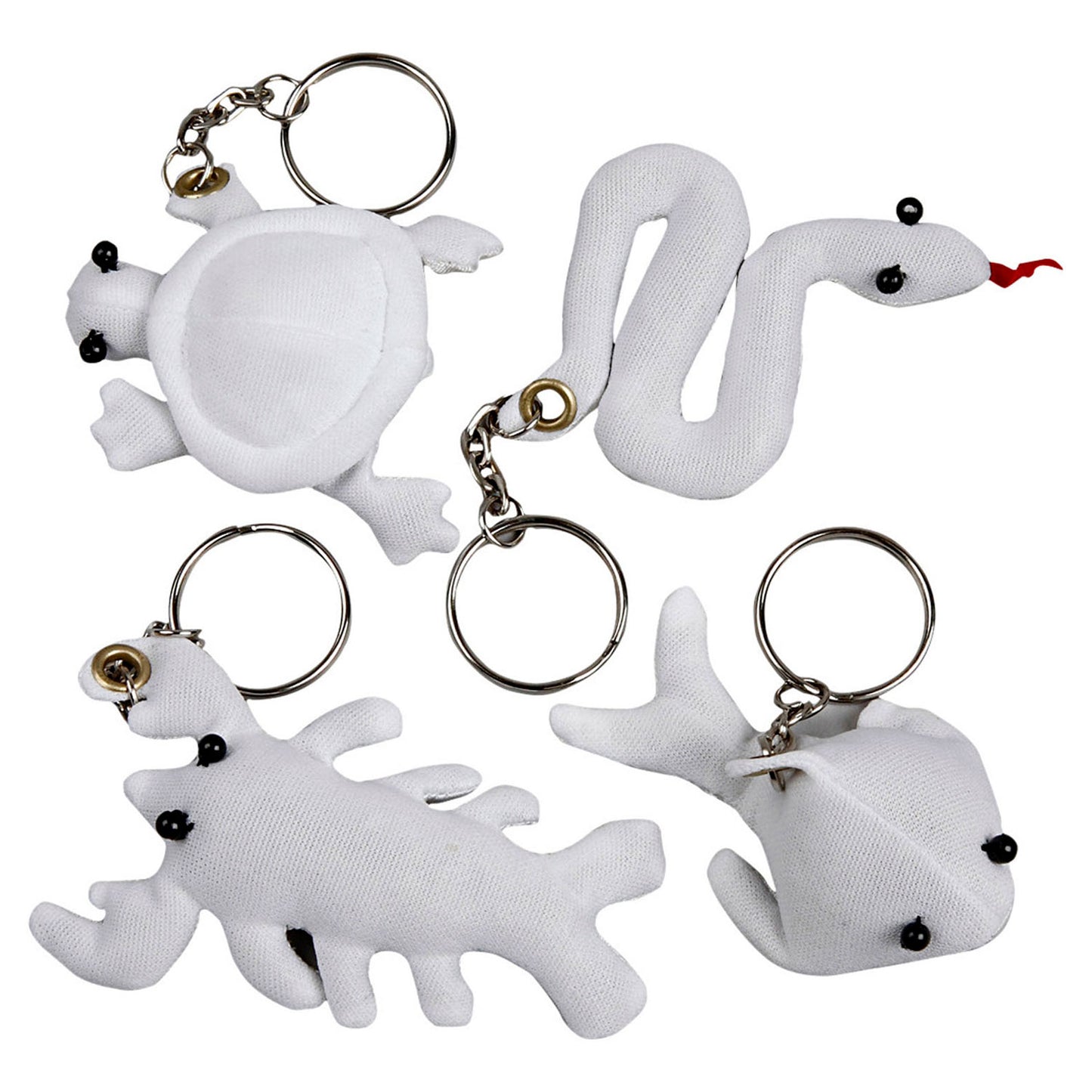 Creativ Company Dieren sleutelhangers van textiel, 4st.