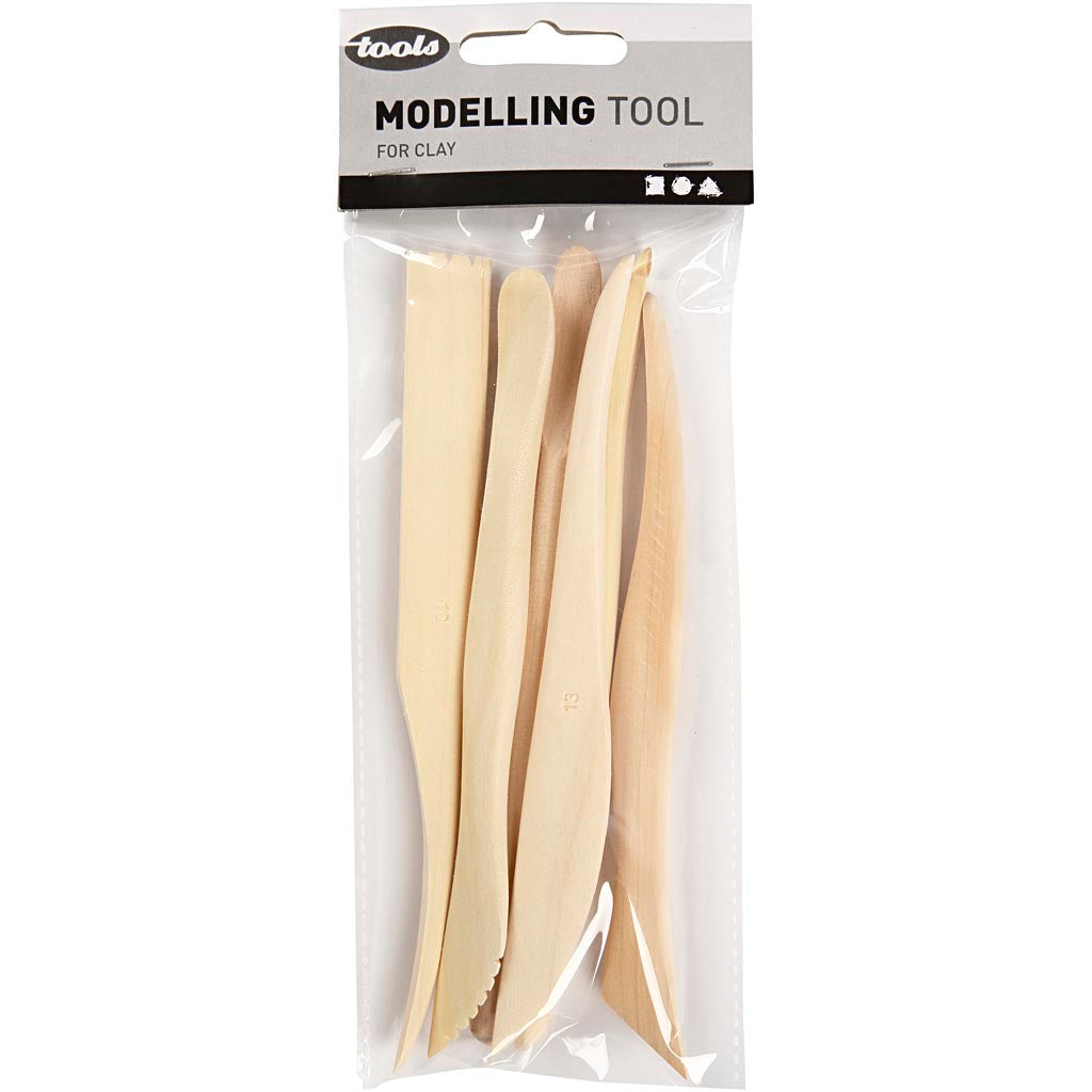 Creativ Company Modelleer gereedschapset hout, 6dlg.