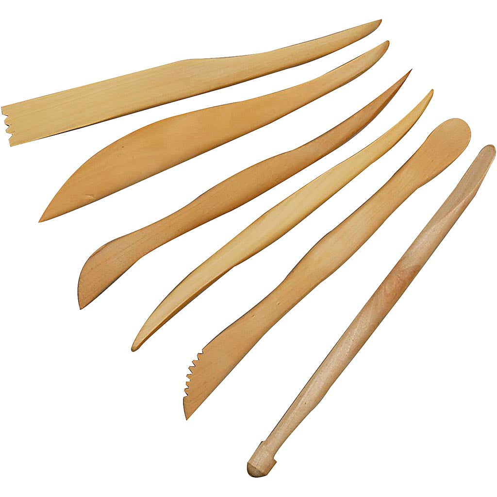 Creativ Company Modelleer gereedschapset hout, 6dlg.