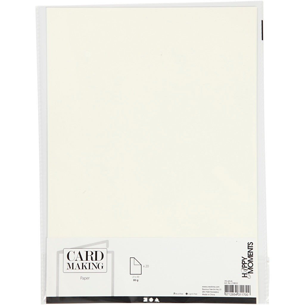 Creotime Papier off-white a4 80gr, 20st.