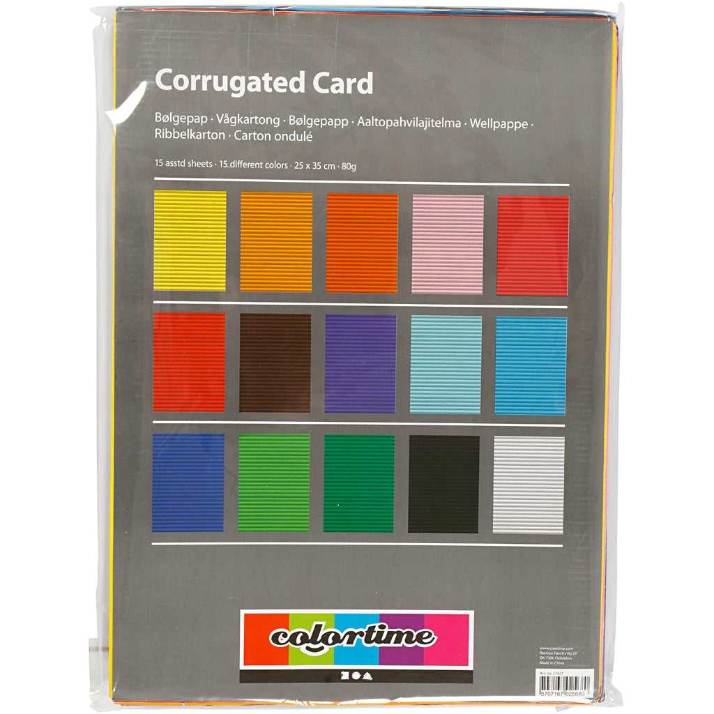 Creativ Company Ribbelkarton kleur 80gr, 15 vellen