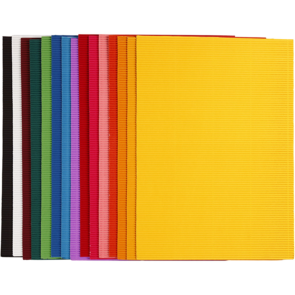 Creativ Company Ribbelkarton kleur 80gr, 15 vellen