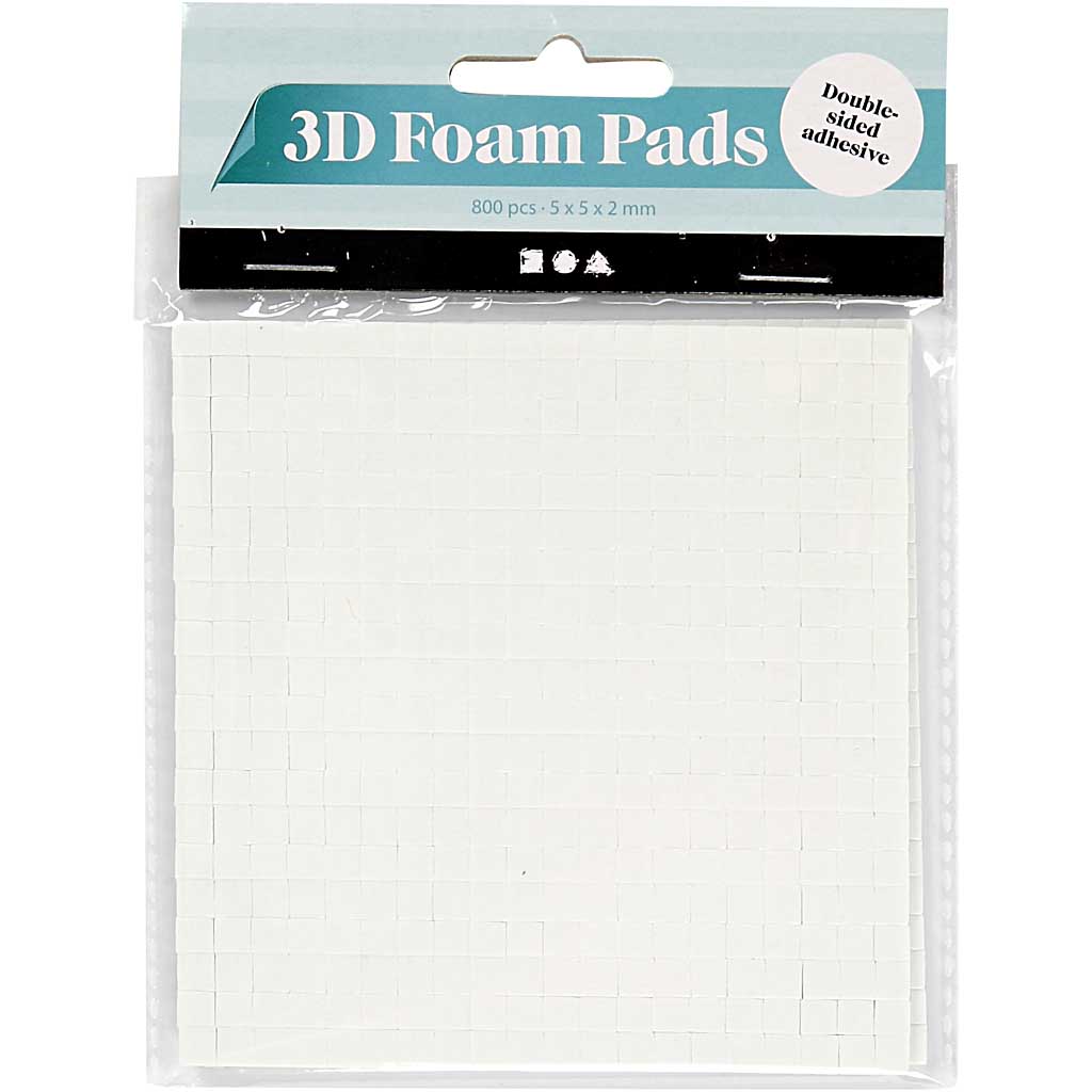 Creativ Company 3d foam pads wit 5x5x2mm, 2 vellen