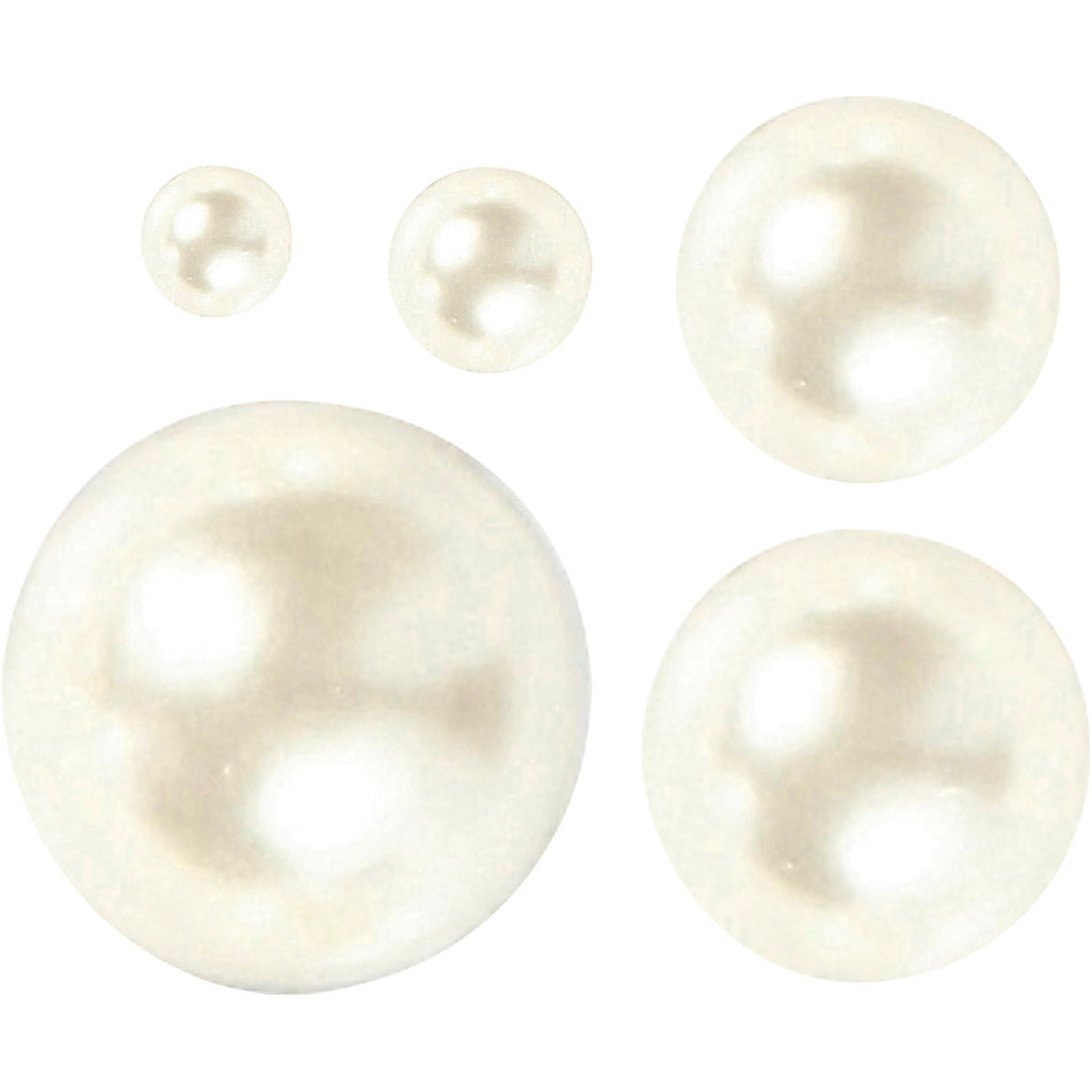 Creativ Company Halve plakparels wit 2-8mm, 140st.