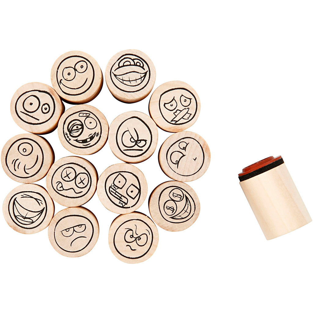 Creativ Company Deco art stempels lachgezicht, 15st.