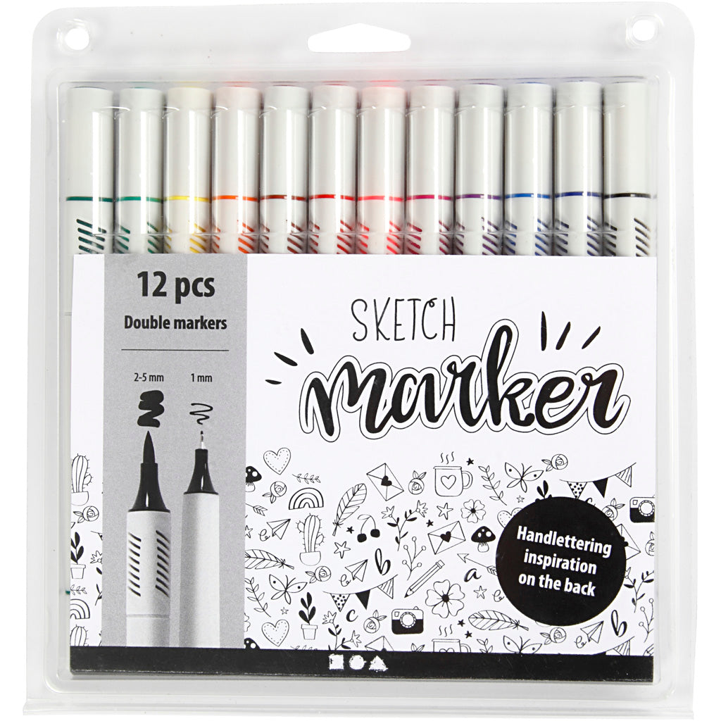 Creativ Company Schets markers kleur, 12st.
