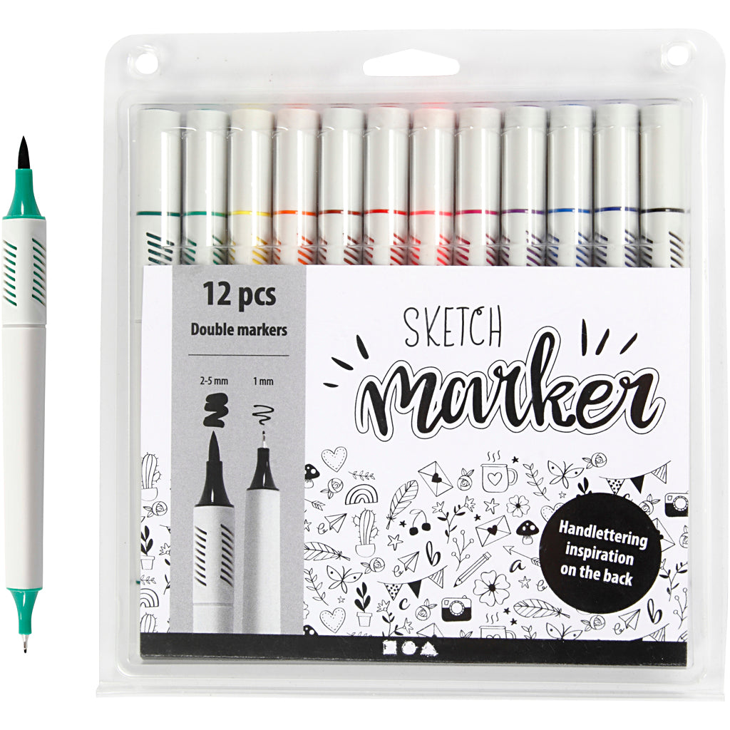 Creativ Company Schets markers kleur, 12st.