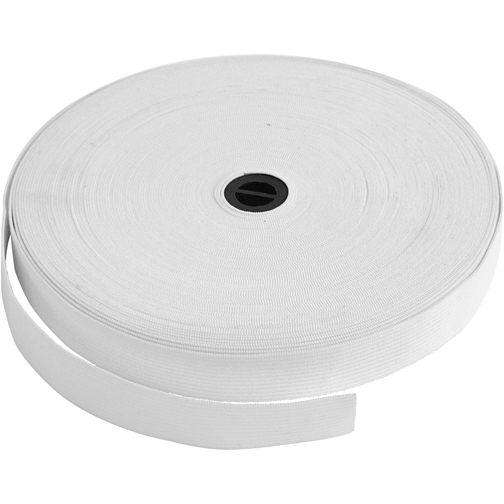 Creativ Company Elastiek dikte 20mm wit, 25m