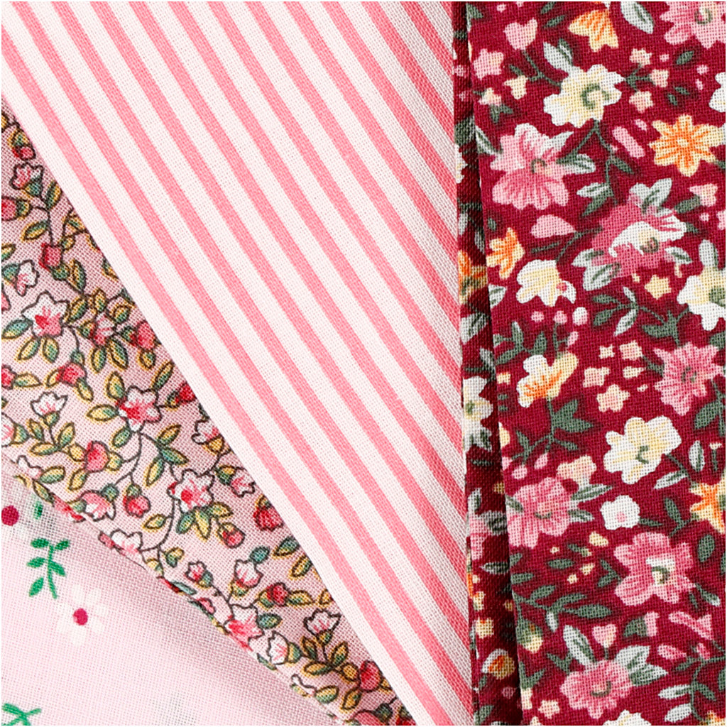 Creativ Company Patchwork stof roze 45x55cm, 4st.