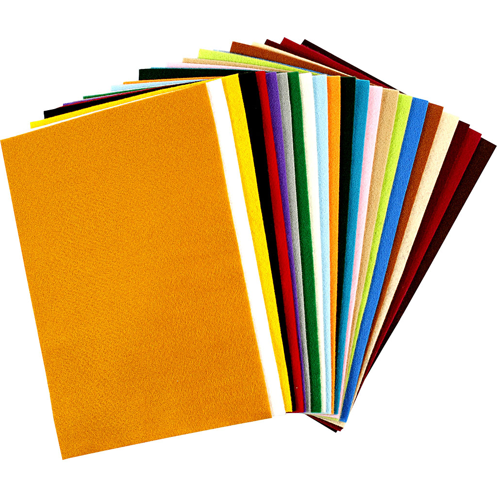 Creativ Company Hobbyvilt diverse kleuren, 24 vellen
