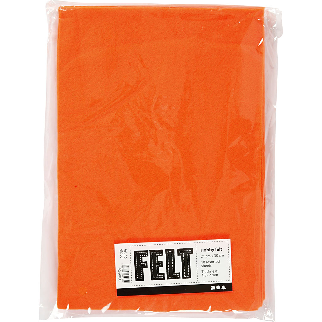 Creativ Company Hobbyvilt oranje a4, 10 vellen