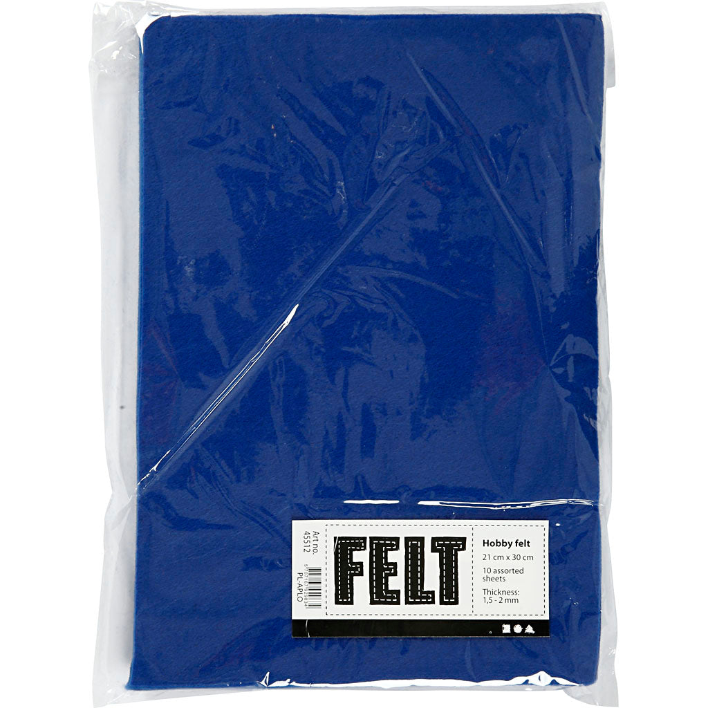 Creativ Company Hobbyvilt blauw a4, 10 vellen